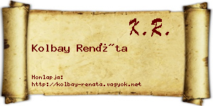 Kolbay Renáta névjegykártya